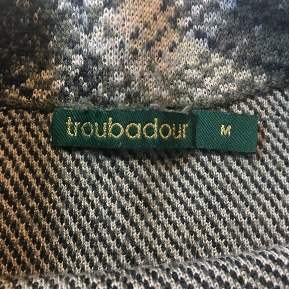 Anthropologie Troubadour Sweater Med Wool Plaid Over Shoulder Petal Flower Art - Picture 9 of 11